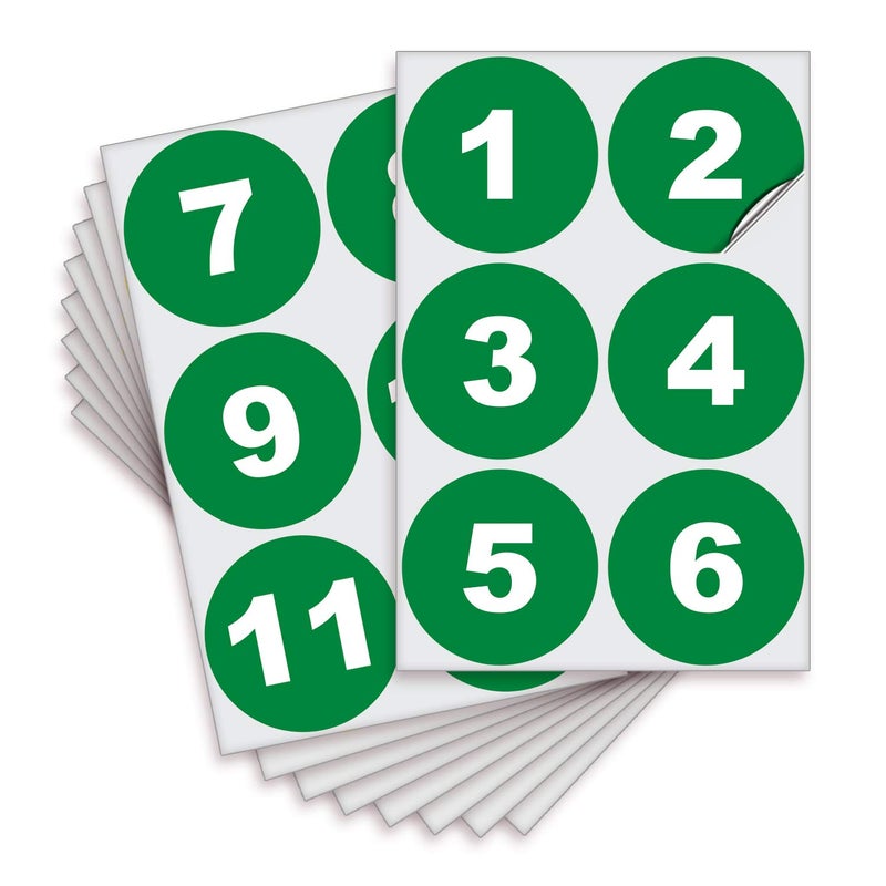 iSYFIX Green Consecutive Number Stickers â€“ 1 to 50, 3-inch, 1 Set â€“ Vinyl Self Adhesive Premium Decal, Ideal for Inventory, Storage, Organizing, Boxes, Bins, Toolbox, Lockers & More, Indoor/Outdoor - Image 1